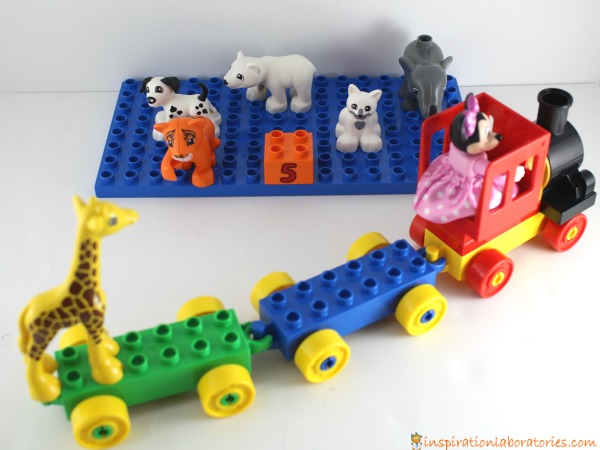 Use DUPLO animals to practice counting.