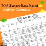 2016 Summer Book Based Activity Calendars