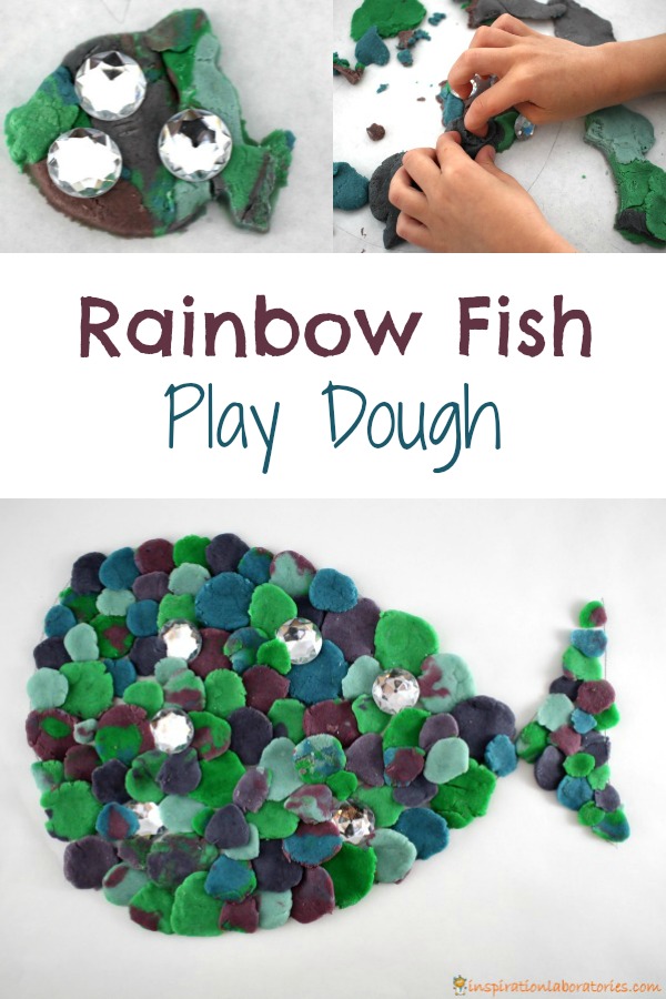 Rainbow fish play dough is such a fun way to work on fine motor