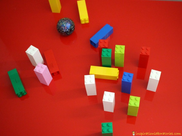 Play a fun LEGO bowling game and graph the results. This post contains a link to 100 more LEGO learning ideas as well.