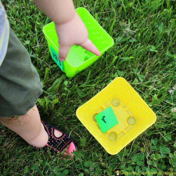 Practice literacy and math skills with a fun water game!