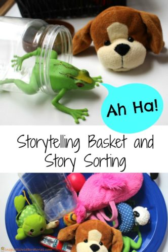 Create a storytelling basket and story sorting activity to go along with a favorite book.