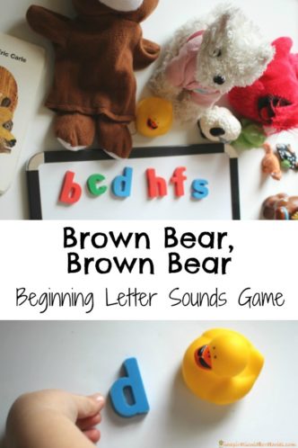 Practice letter recognition and letter sounds after reading Brown Bear, Brown Bear. Part of the Virtual Book Club for Kids. Check out more activities to go along with the book, too.