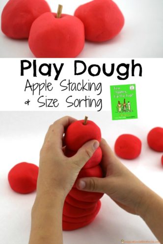 Try a play dough apple stacking activity after reading Ten Apples Up On Top by Dr. Seuss