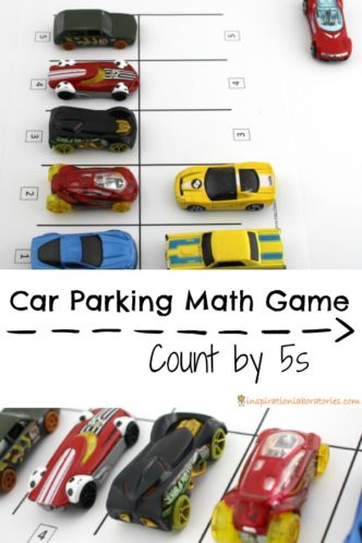 Practice number recognition and counting with a fun car parking math game. Download the free printable.