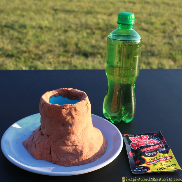 Make a pop rocks volcano. It's an easy science experiment for kids.