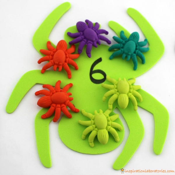 Counting spiders is a fun way to practice one to one correspondence. 