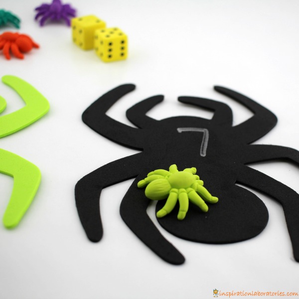 Play spider math games to work on counting and number recognition plus get kids moving.