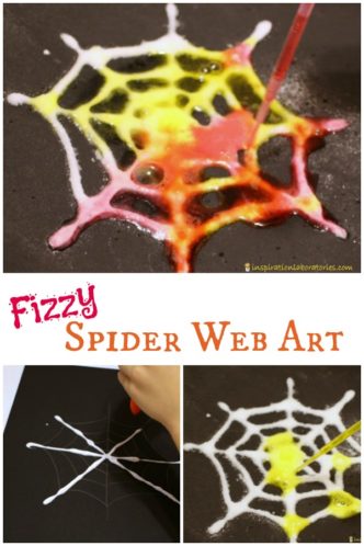 Combine art with science in this fizzy spider web art activity.