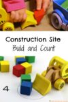 Try out our construction site build and count activity inspired by Goodnight, Goodnight Construction Site. It’s a great way to practice number recognition and counting while building with blocks.