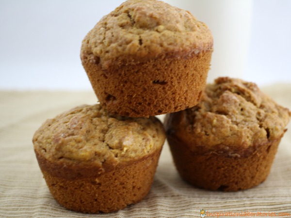 These cinnamon spiced pumpkin muffins are an easy kid-friendly recipe. Make a batch to share with friends and neighbors.