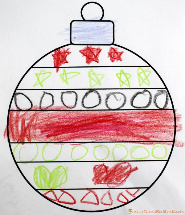 Christmas ornament glyph made by first grader
