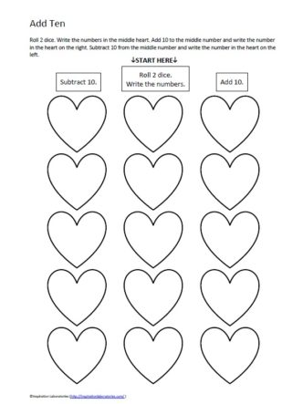 Play Add Ten - a Valentine's Day math game that practices adding and ...