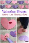 Practice number recognition and counting with a valentine hearts number line matching game.