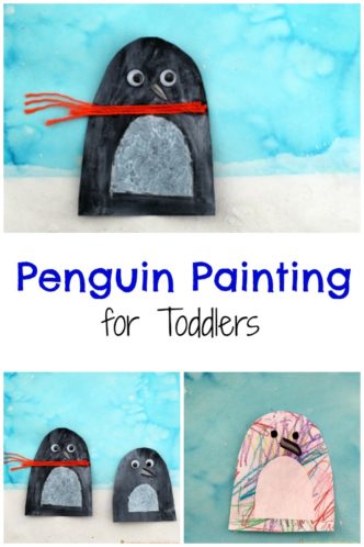 Toddlers and preschoolers will love painting penguins with this combination of fun art techniques.