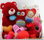 Make a valentine themed discovery basket for baby.