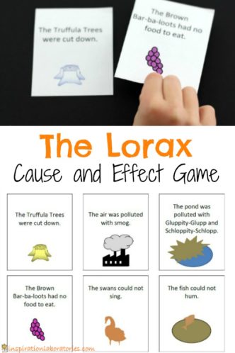 cause and effect matching game to go along with The Lorax