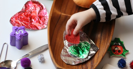 Learning and Exploring Through Play: Valentines Day Foil Art