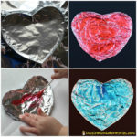 Learn how to make and use painted foil hearts to explore shiny vs. dull. This is a great preschool science activity inspired by Ollie’s Valentine.