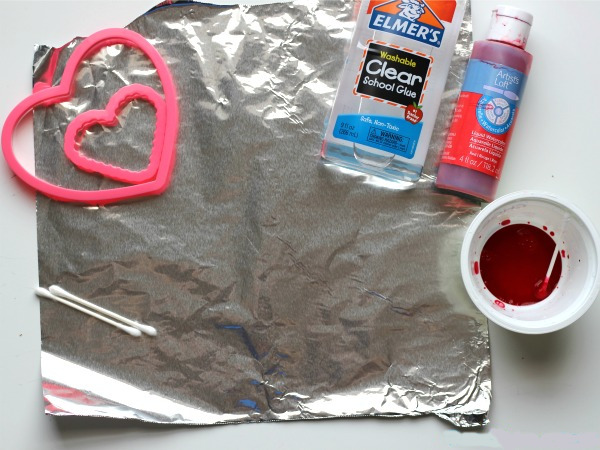 materials for painted foil hearts