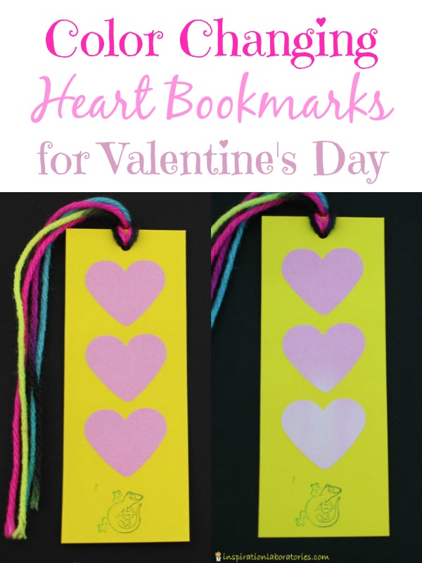 Add a little science to your valentines with our Color Changing Heart Bookmarks. The warmth of your hand changes the color of the hearts. Such a fun idea for Valentine's Day.