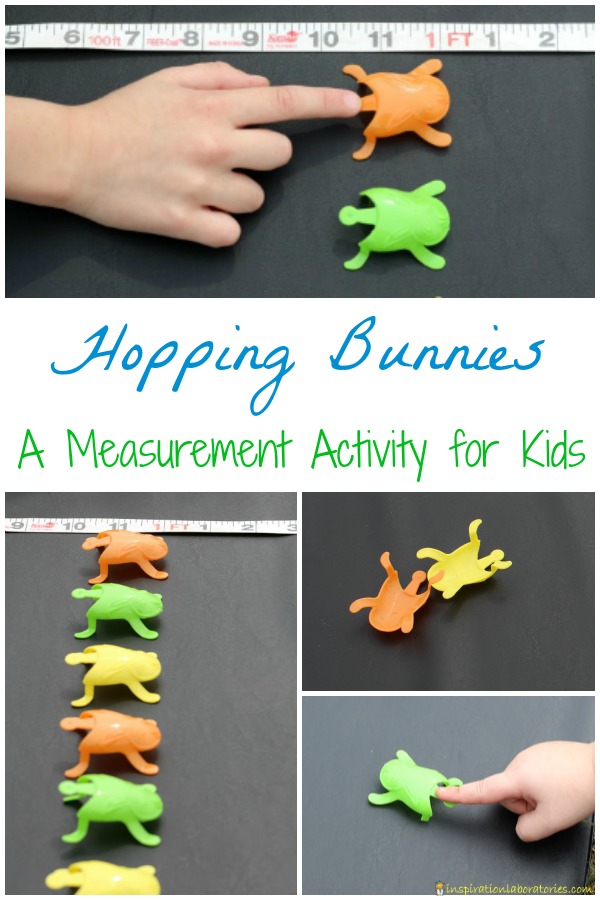 Use toy jumping bunnies for a fun measurement activity for kids.