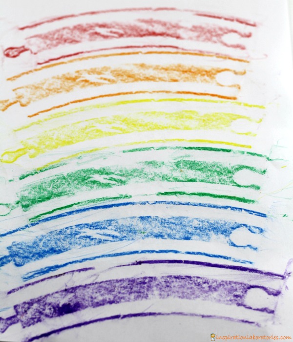 Make rainbow track prints inspired by Old Tracks, New Tricks.
