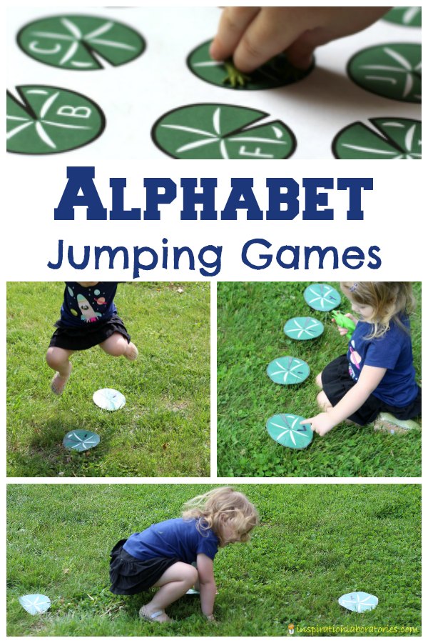 Alphabet jumping games inspired by The Giant Jumperee by Julia Donaldson