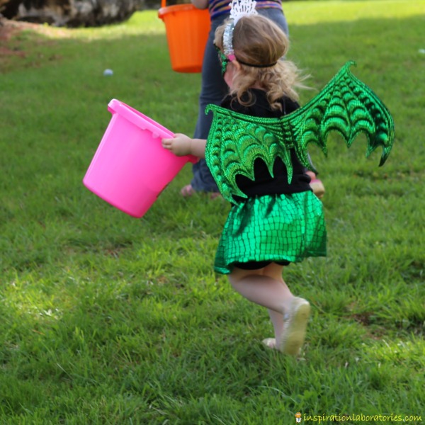 A dragon egg hunt is a great activity for a dragon birthday party.