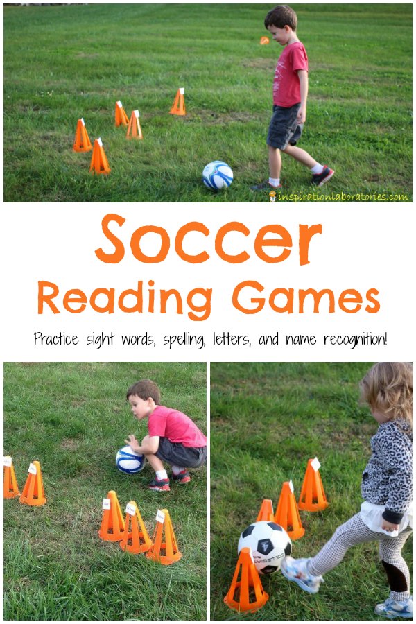 Use these soccer reading games to practice sight words, spelling, letters, and name recognition.