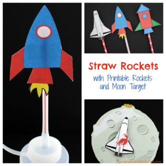 How To Make Straw Rockets (with Printable Rockets And Moon Target 