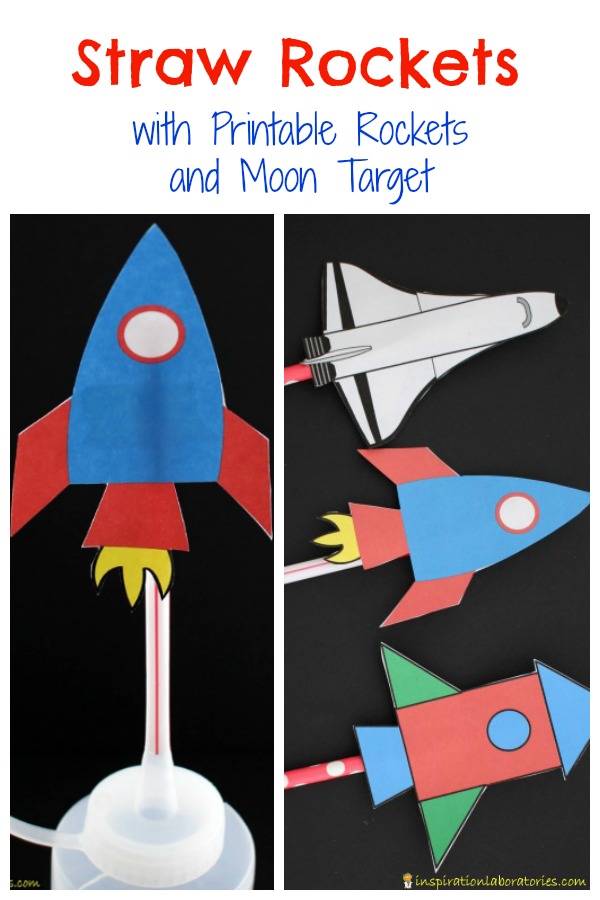 Learn how to make straw rockets. Blastoff the printable rockets and try to land them on the moon.