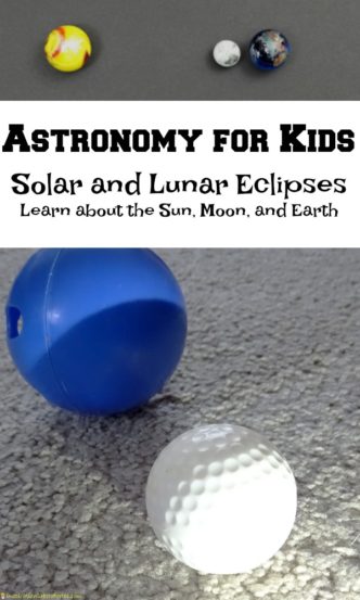 Astronomy for Kids: Learn about the Sun, Moon, and Earth with these fun investigations. Make a model of a solar eclipse.
