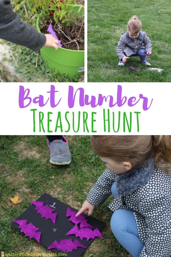 Bat Number Treasure Hunt is a fun way to practice number recognition and counting while getting kids moving.