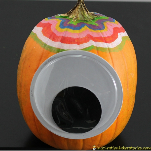 A chalk painted pumpkin is an easy way to decorate your pumpkin for Halloween.