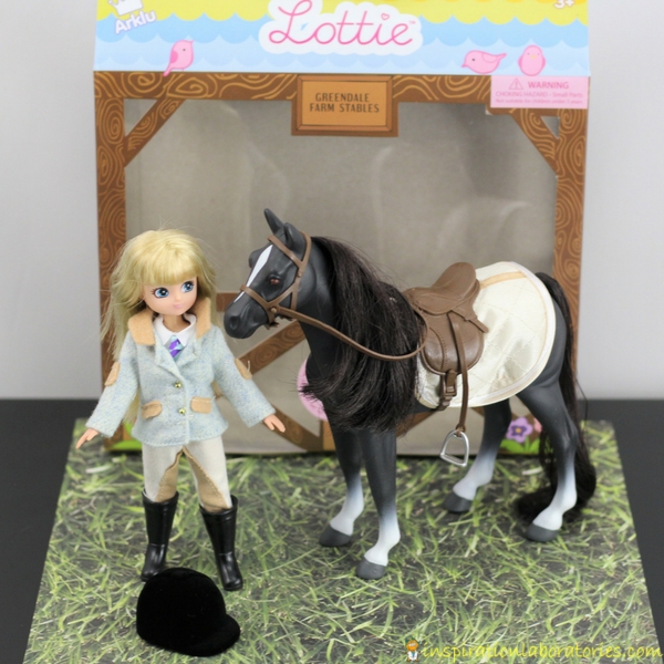 horse small world play with Pony Club® Lottie Doll & Pony Set