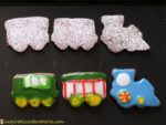 After reading Freight Train by Donald Crews, make Chocolate Train Cookies. They’re a delicious chocolate sugar cookie that takes like a brownie.