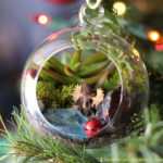 Terrarium ornaments are a great gift idea for gardeners and nature lovers. Perfect for grandmas. Make the terrariums with the kids for an extra special Christmas ornament. #terrarium #terrariumornament #christmasornament