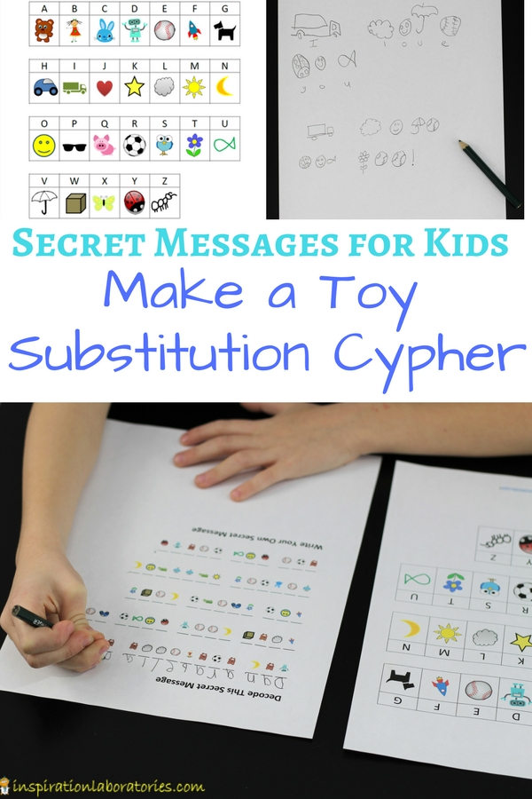 You'll love these secret message ideas for kids. Learn how to make a toy substitution cypher inspired by Spy Toys by Mark Powers. Kids will have fun writing secret codes and cyphers.