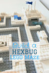 Build a hexbug LEGO maze. This is a great STEM challenge for kids. Use regular LEGO bricks or DUPLO.
