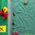 Set up a dragon themed sensory writing tray is to practice pre-writing skills, letter formation, handwriting, and more!