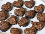 Cut out brownies into heart shapes.