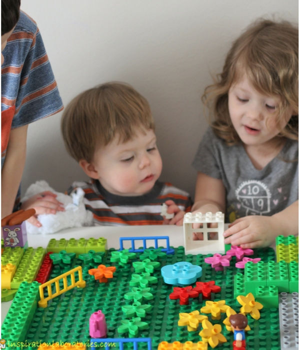 children playing with DUPLO