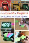 Community helpers numbers game for preschool – learn about community helpers while practicing preschool math skills like number recognition, counting, and one-to-one correspondence