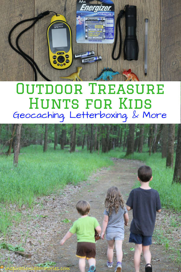 Try one of these outdoor treasure hunts with your family. Ideas for geocaching, letterboxing, and more! Sponsored by Energizer. #PoweringAdventure [ad]