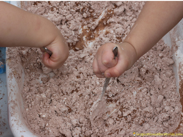 chocolate oobleck mud dough