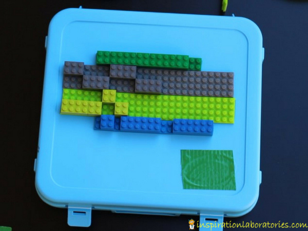 LEGO travel activity case color matching activity