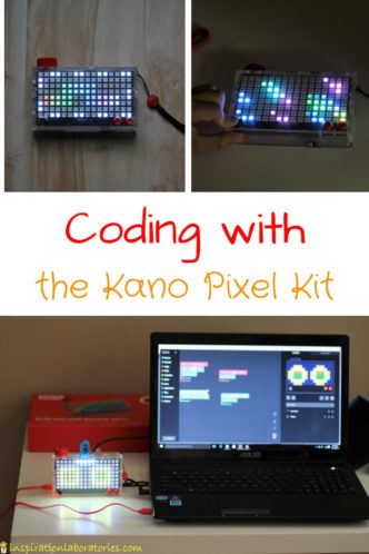 Use the Kano Pixel Kit to code with lights. Program games and animations on an LED lightboard.