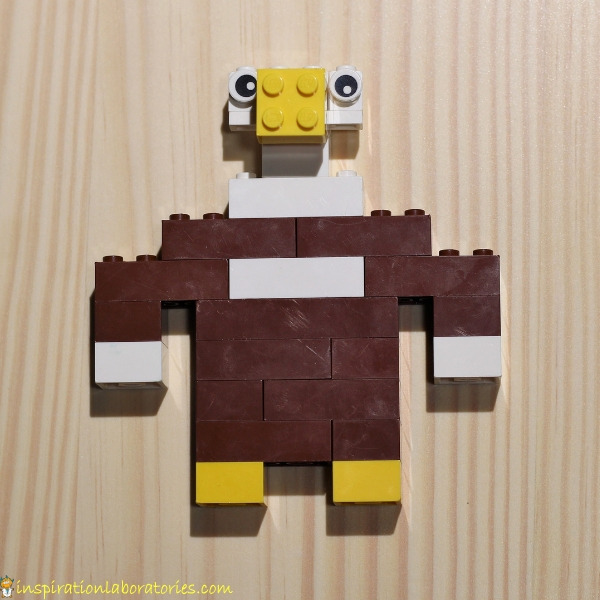 eagle built from LEGO bricks