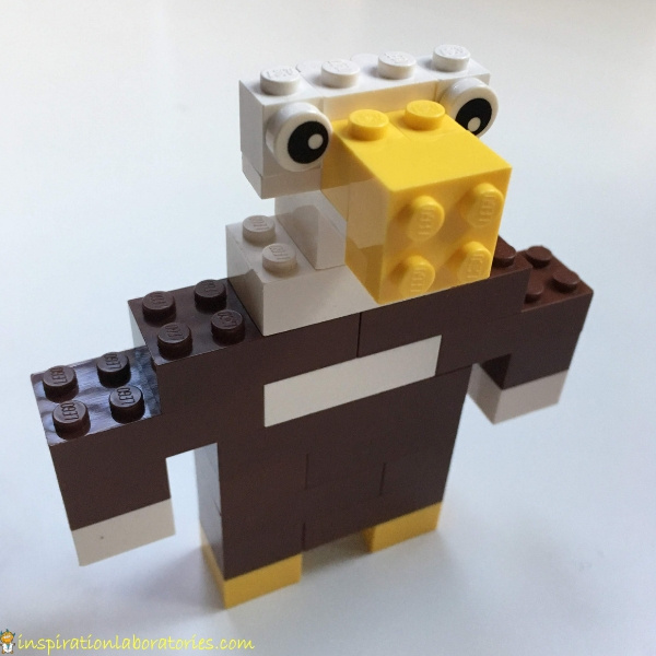 eagle built from LEGO bricks